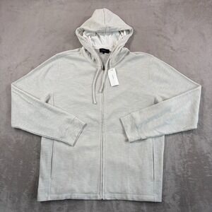 VINCE Waffle Knit Full Zip Hoodie Men XL Light Desert Sand Lightweight NWT $195